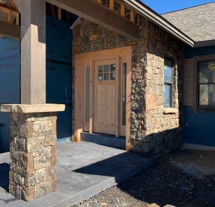 Front entry rock work