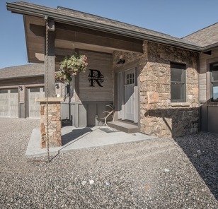 Front entry rock work by Koelzer Masonry.